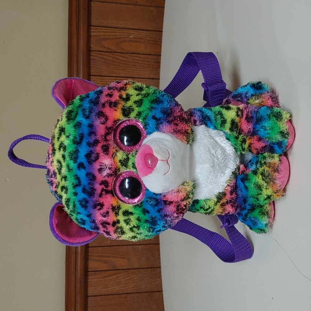 Ty Vintage Neon Rainbow Kitty Backpack